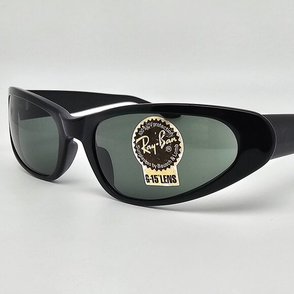 Ray-Ban B&L W1924 YOAO Black Frame G-15 Green Glass Lens Cat Eye Sunglasses 55mm